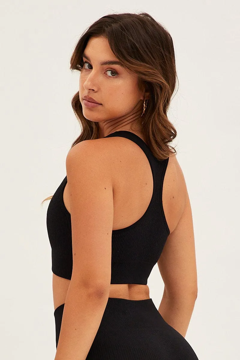 Black Basic Top Seamless Activewear sold by Ally Fashion product image thumbnail 5