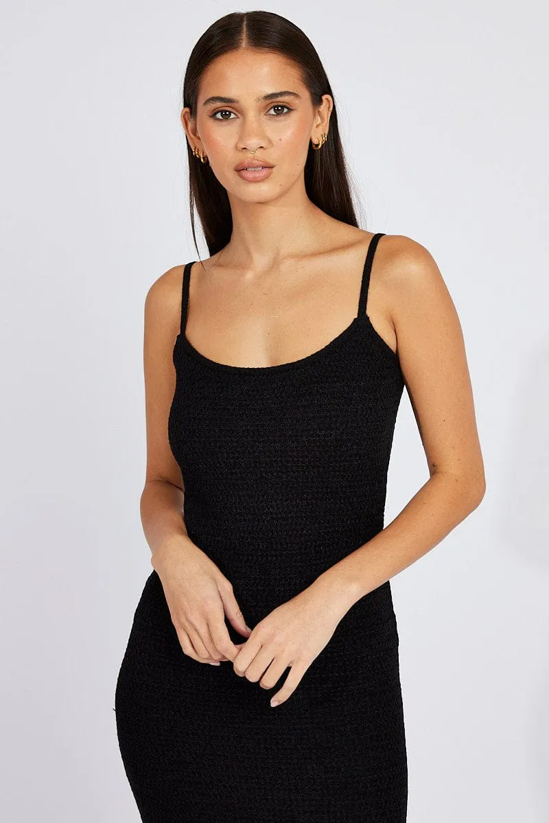 Black Knit Dress Maxi Strappy sold by Ally Fashion product image thumbnail 3