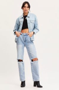 Blue Oversized Jacket Long Sleeve Denim sold by Ally Fashion