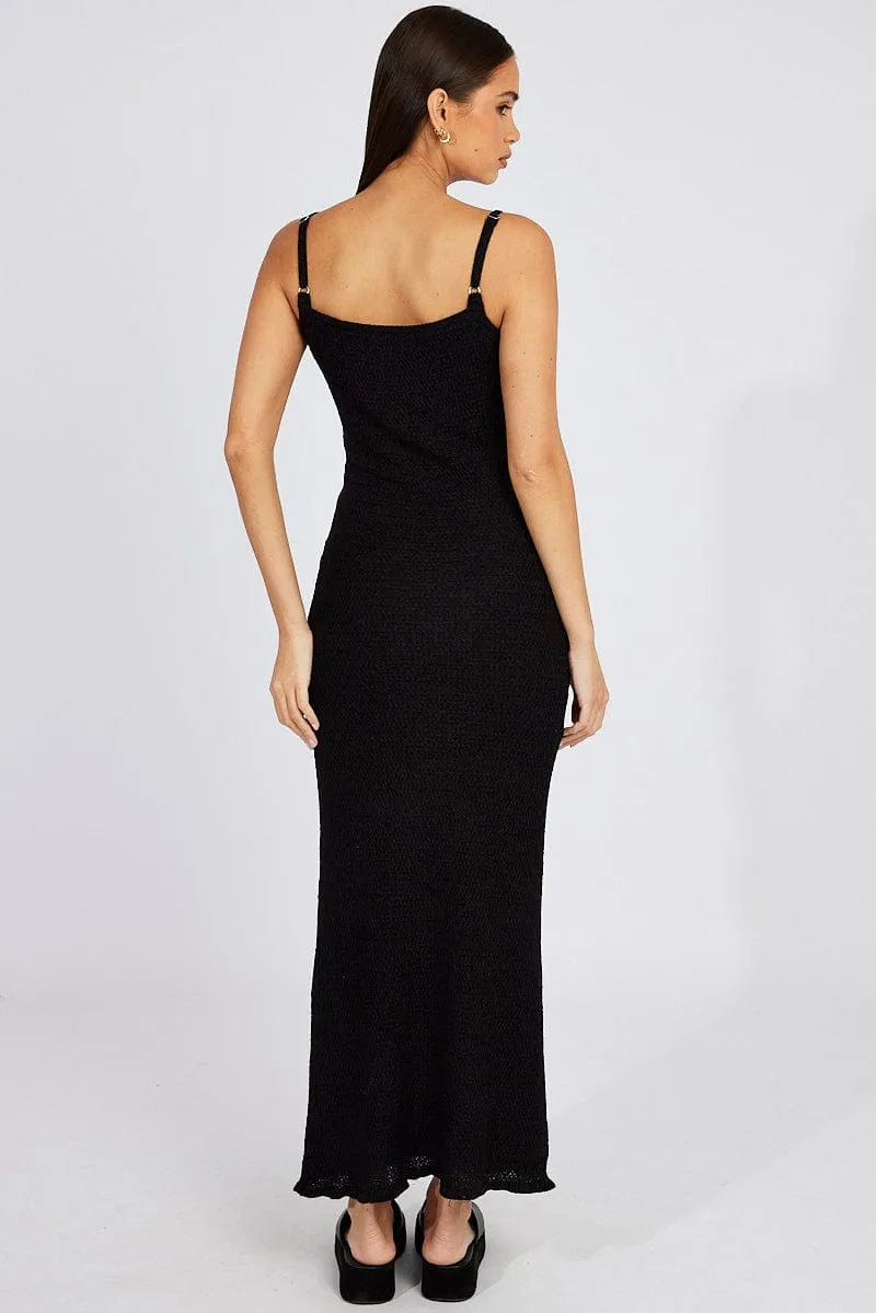 Black Knit Dress Maxi Strappy sold by Ally Fashion product image thumbnail 5