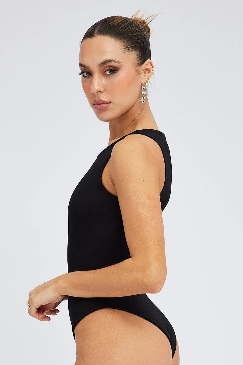 Black Bodysuit Sleeveless Crew Neck sold by Ally Fashion product image thumbnail 2