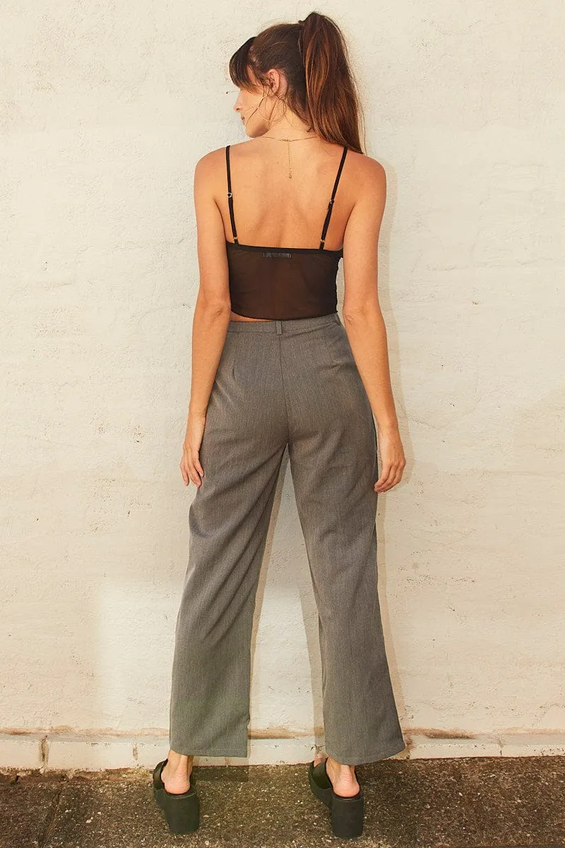 Grey Tailored Pant High Waist sold by Ally Fashion product image thumbnail 5