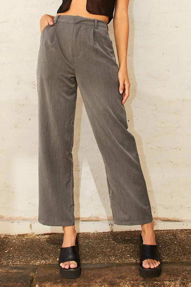 Grey Tailored Pant High Waist sold by Ally Fashion product image thumbnail 2