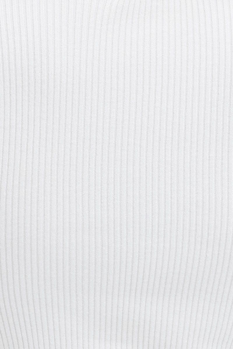 White Knit Top High Neck Long Sleeve sold by Ally Fashion product image thumbnail 6