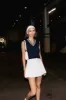 Blue Knit Vest V Neck sold by Ally Fashion