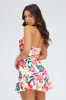 Multi Floral Ruched Dress Strapless Bandeau Ruffle Mini sold by Ally Fashion