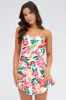 Multi Floral Ruched Dress Strapless Bandeau Ruffle Mini sold by Ally Fashion