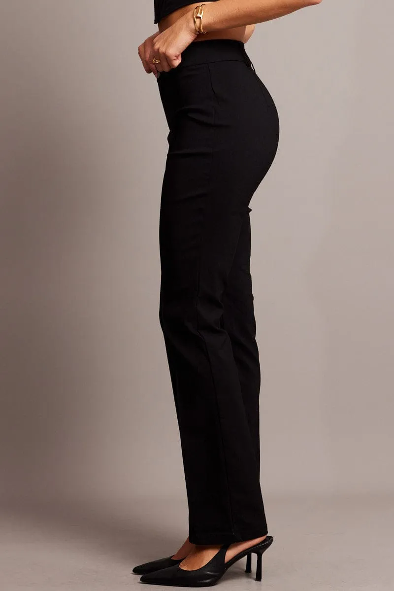 Black Slim Pants Mid Rise sold by Ally Fashion product image thumbnail 4