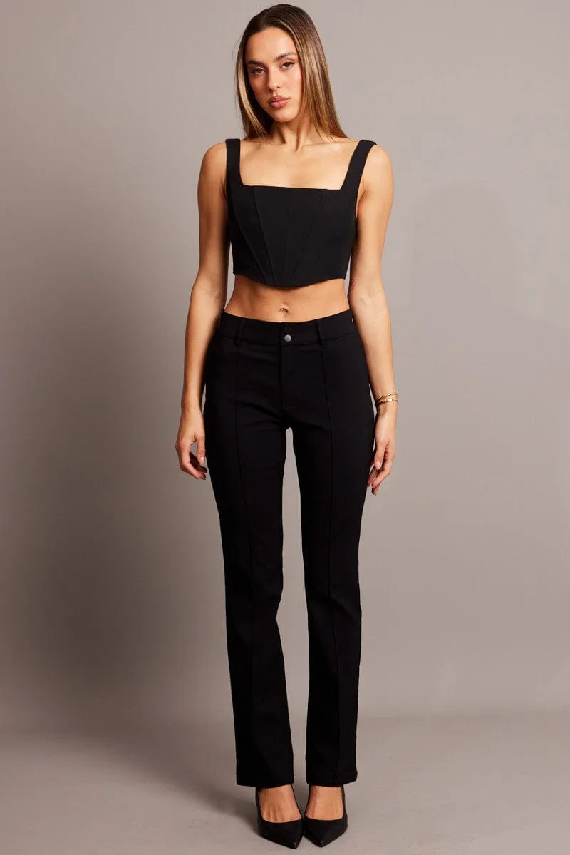 Black Slim Pants Mid Rise sold by Ally Fashion product image thumbnail 2