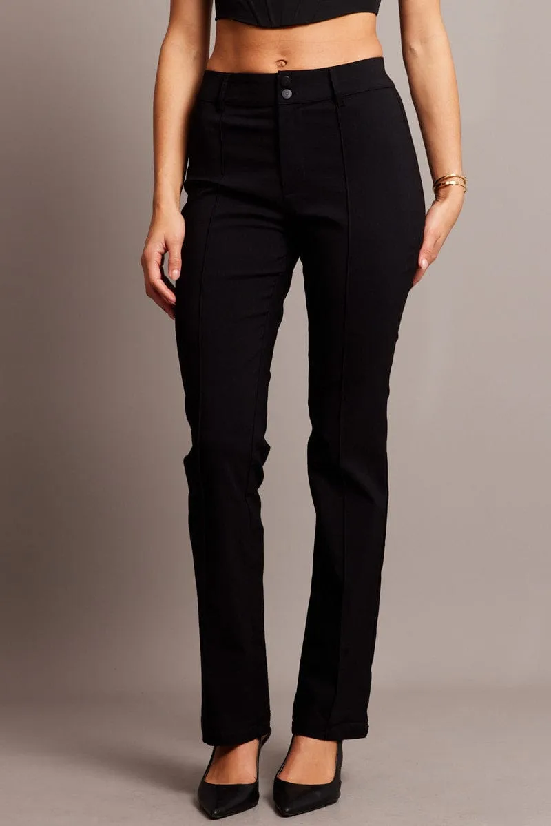 Black Slim Pants Mid Rise sold by Ally Fashion product image thumbnail 3