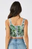 Black Floral Corset Top Sleeveless Scoop Neck Lace Up Detail sold by Ally Fashion