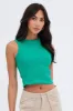 Green Crop Tank Top Crew neck sold by Ally Fashion