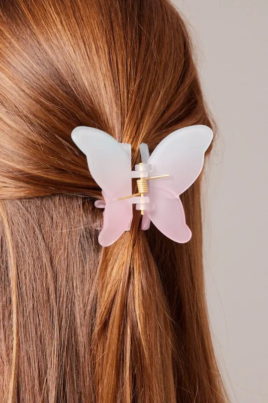 Blue Butterfly Claw Clip Frosted Ombre sold by Ally Fashion