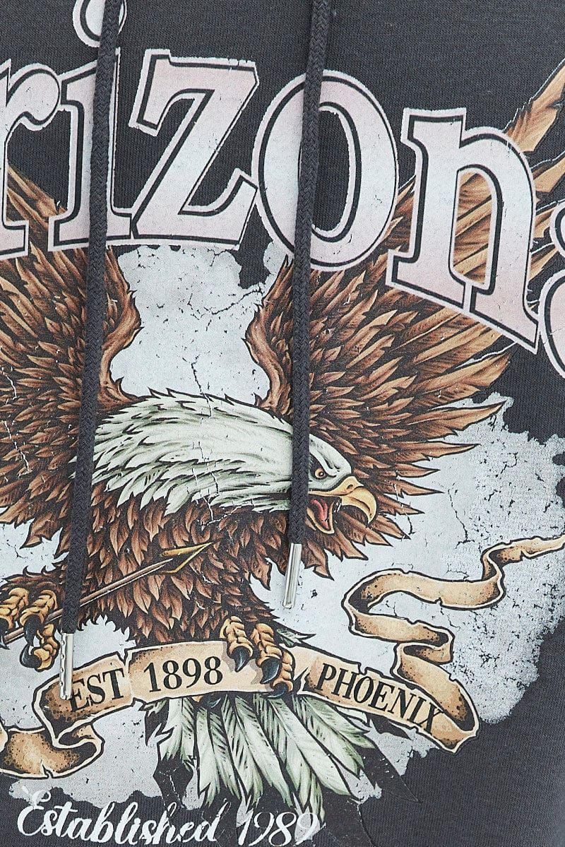 Grey Hoodie Long Sleeve Graphic Print sold by Ally Fashion product image thumbnail 6