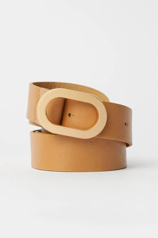 Beige Oval Buckle Belts sold by Ally Fashion