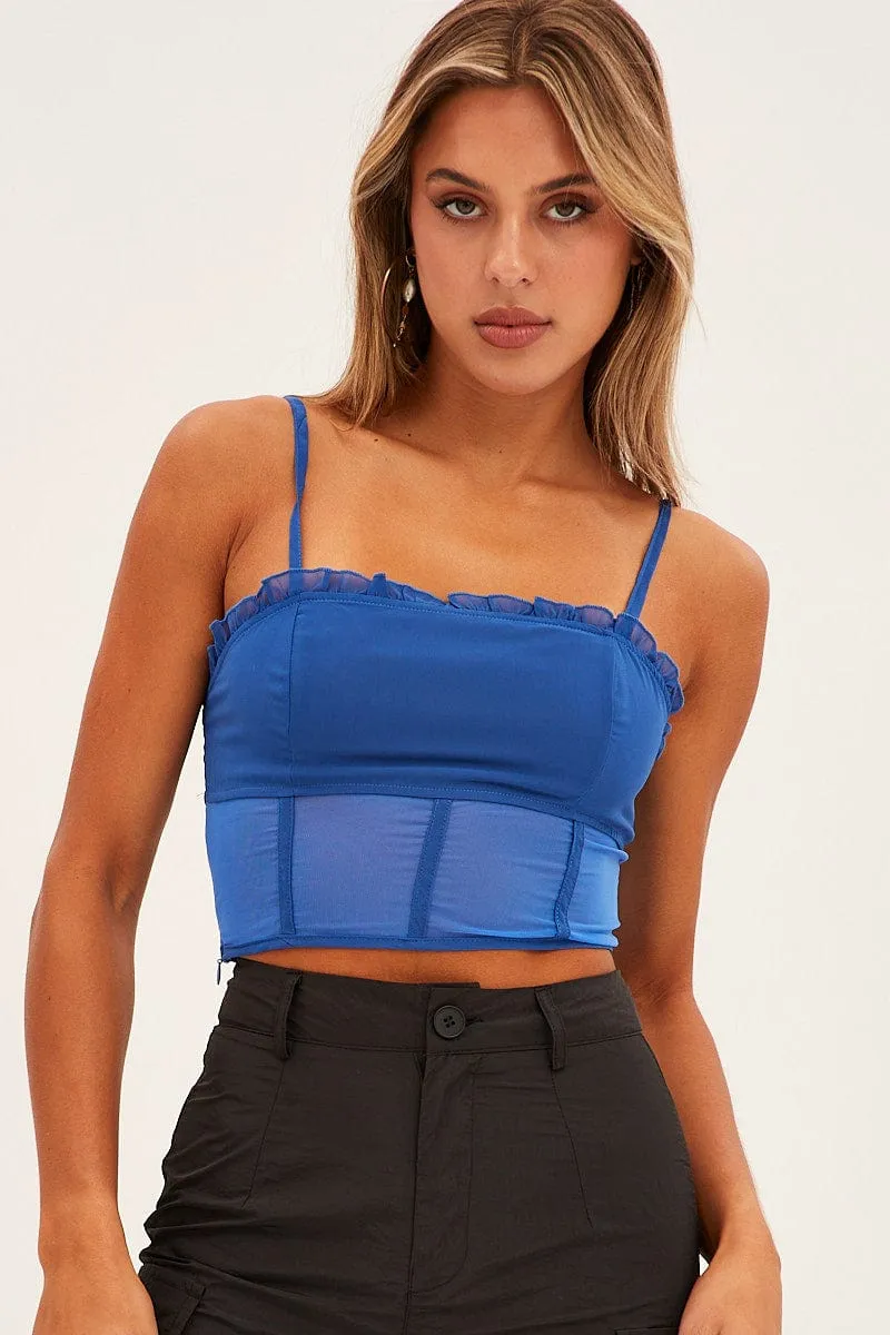 Blue Sleeveless Cami Top sold by Ally Fashion