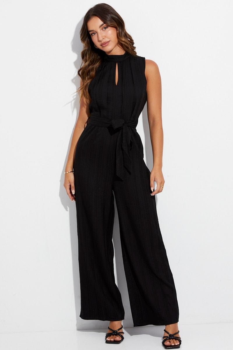 Black Jumpsuit Sleeveless High Neck sold by Ally Fashion product image thumbnail 3