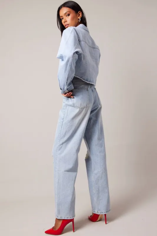 Denim Wide Leg Jean High Rise sold by Ally Fashion