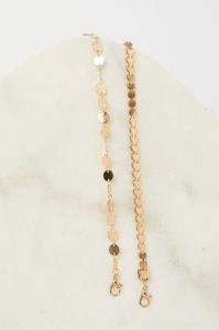Gold 2 Row Chain And Disc Anklet sold by Ally Fashion