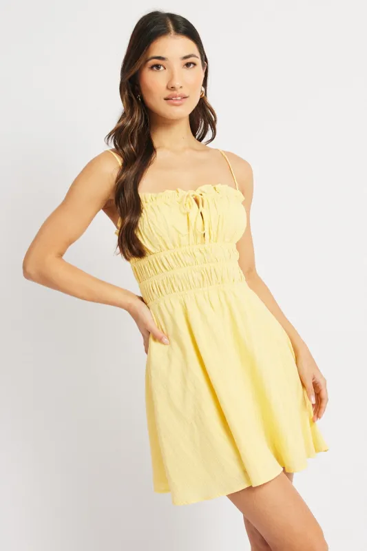 Yellow Fit And Flare Dress Mini sold by Ally Fashion