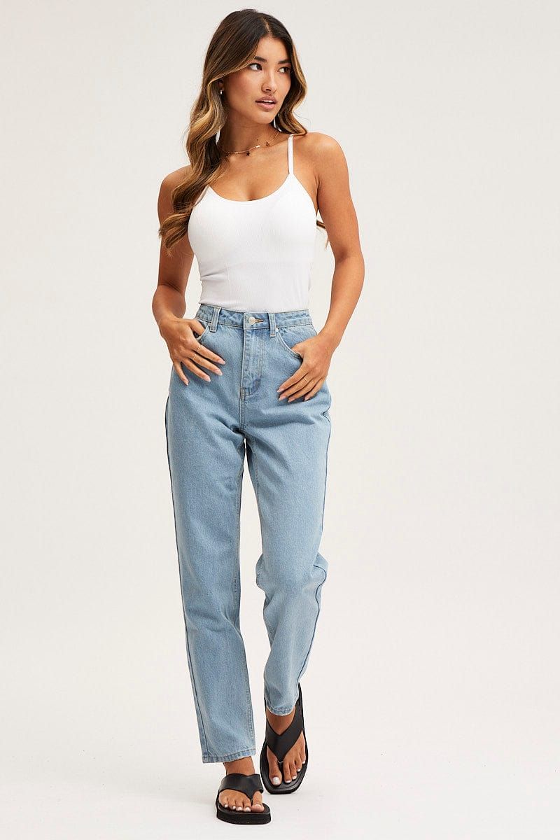 Blue Mom Jeans High Rise sold by Ally Fashion product image thumbnail 3