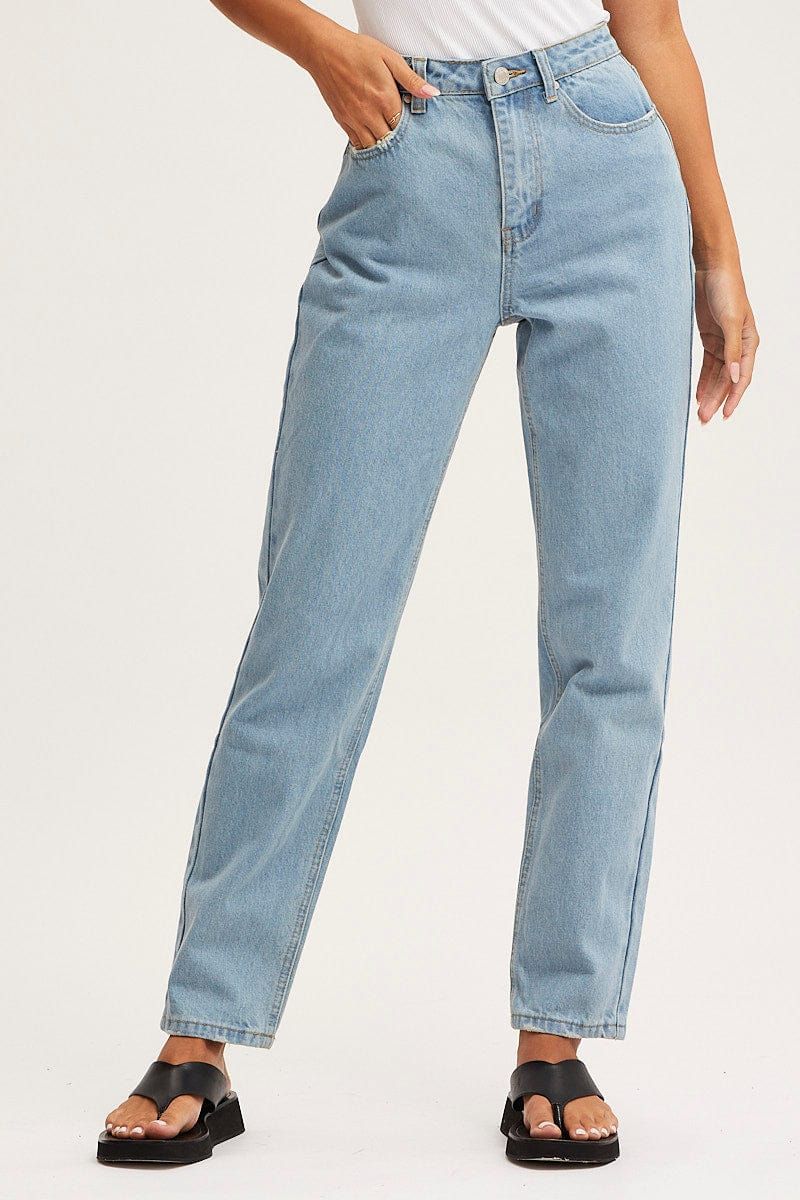 Blue Mom Jeans High Rise sold by Ally Fashion product image thumbnail 2