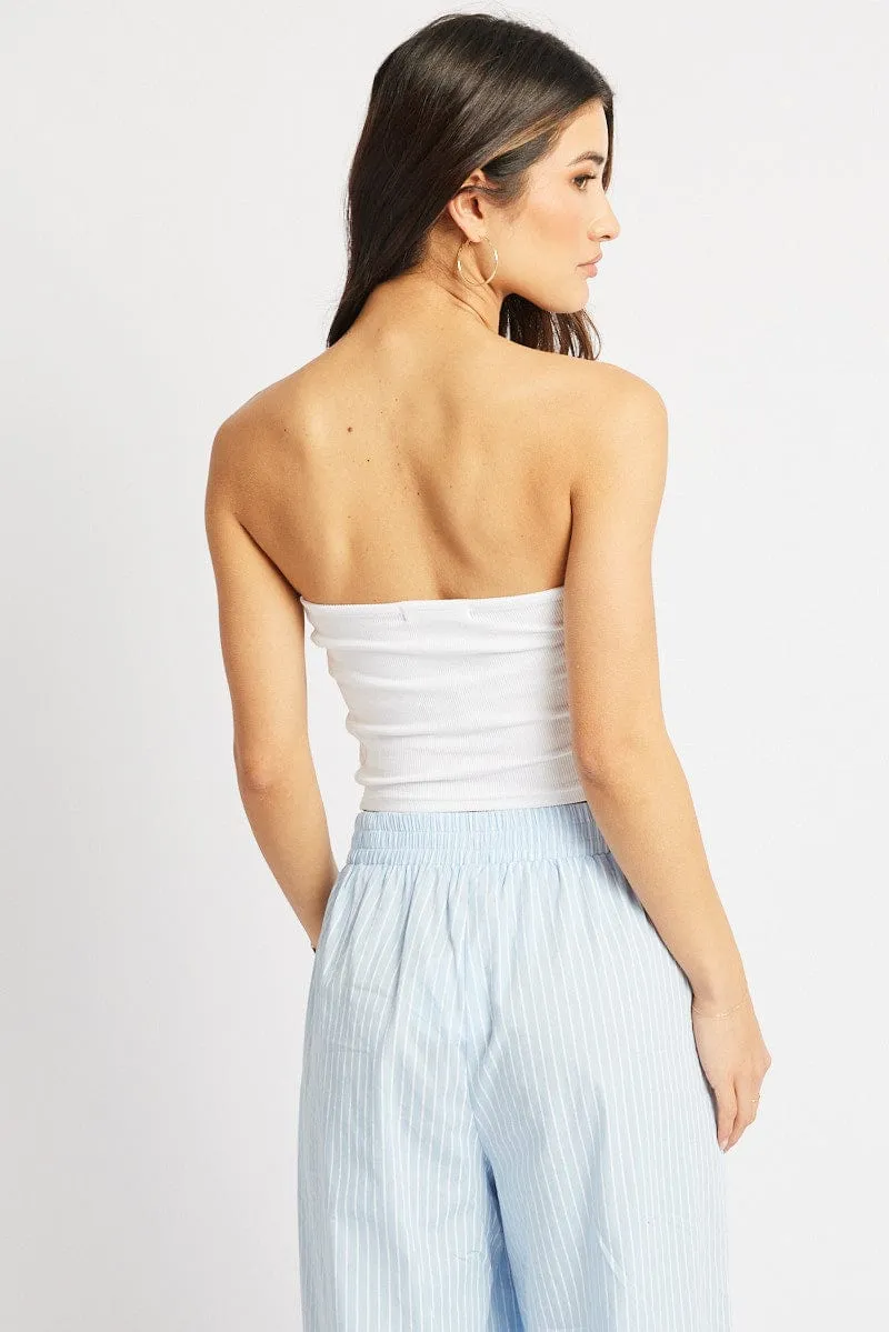 White Bandeau Top Cotton Rib sold by Ally Fashion product image thumbnail 5