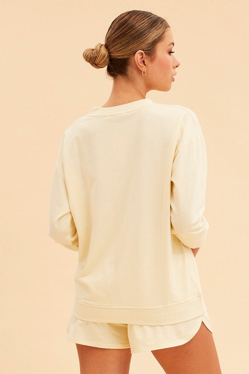 White Hudson Terry Crew Neck Oversized Sweat sold by Ally Fashion product image thumbnail 5