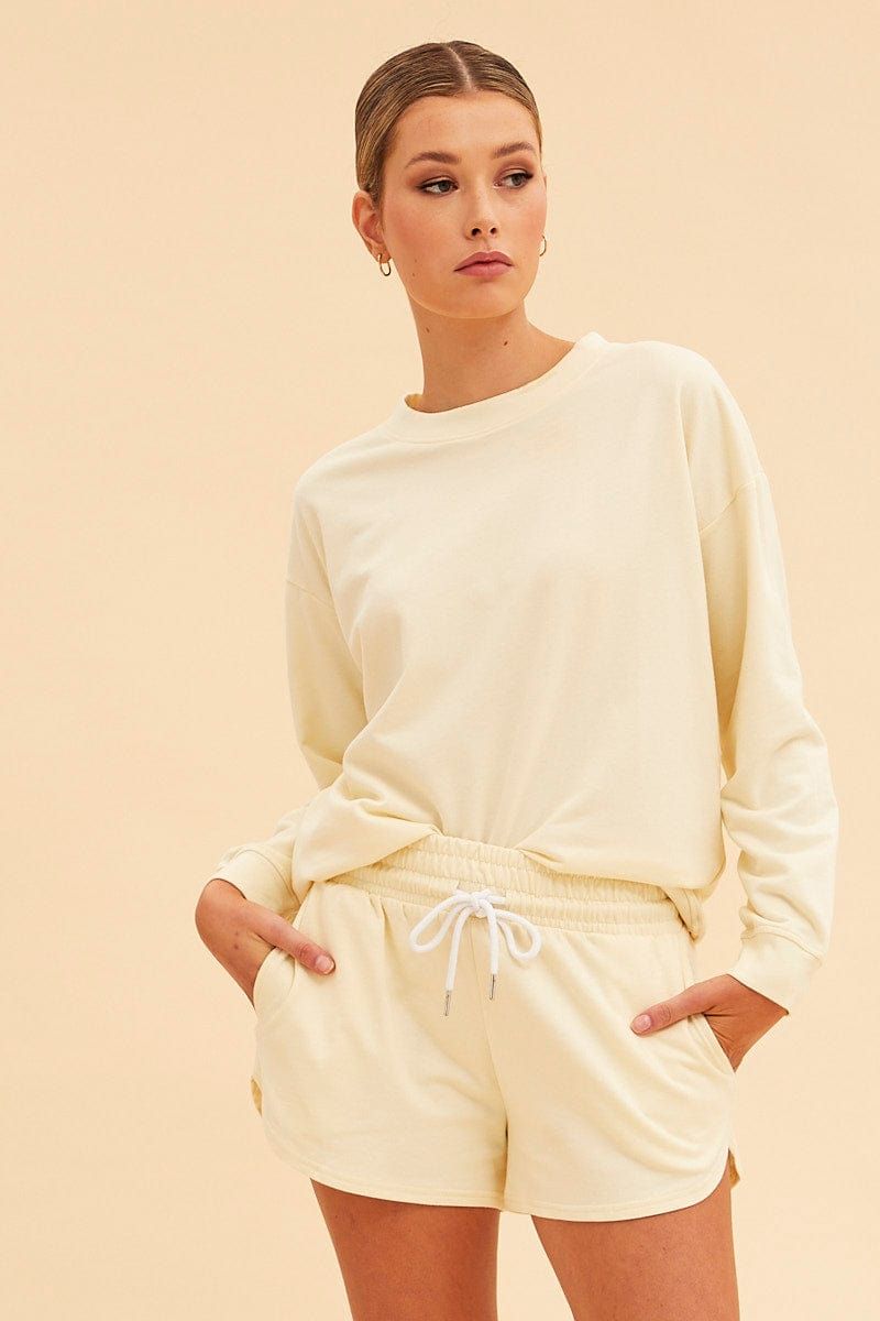 White Hudson Terry Crew Neck Oversized Sweat sold by Ally Fashion product image thumbnail 3