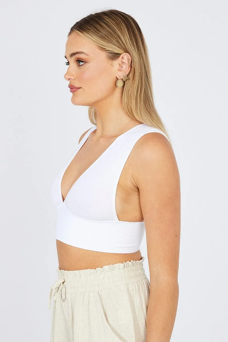White Bralette V Neck Seamless sold by Ally Fashion product image thumbnail 4