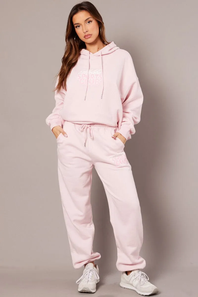 Pink Track Pants High Rise sold by Ally Fashion product image thumbnail 2
