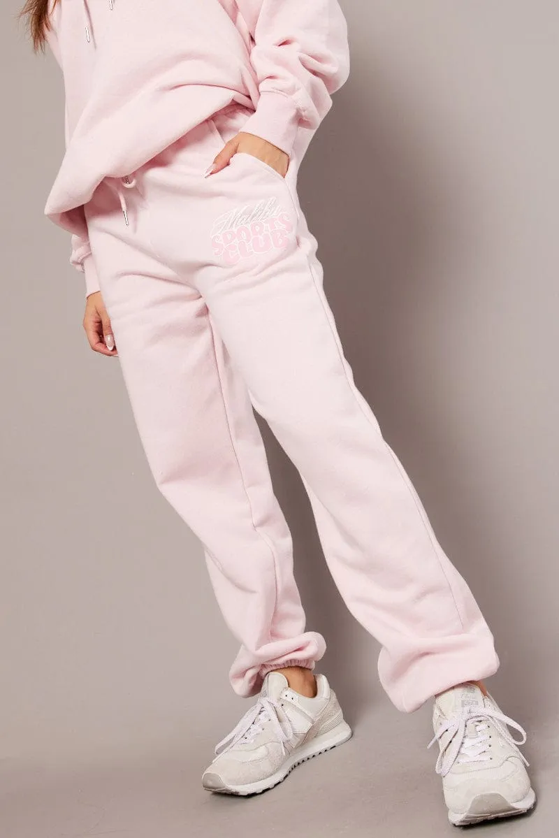 Pink Track Pants High Rise sold by Ally Fashion