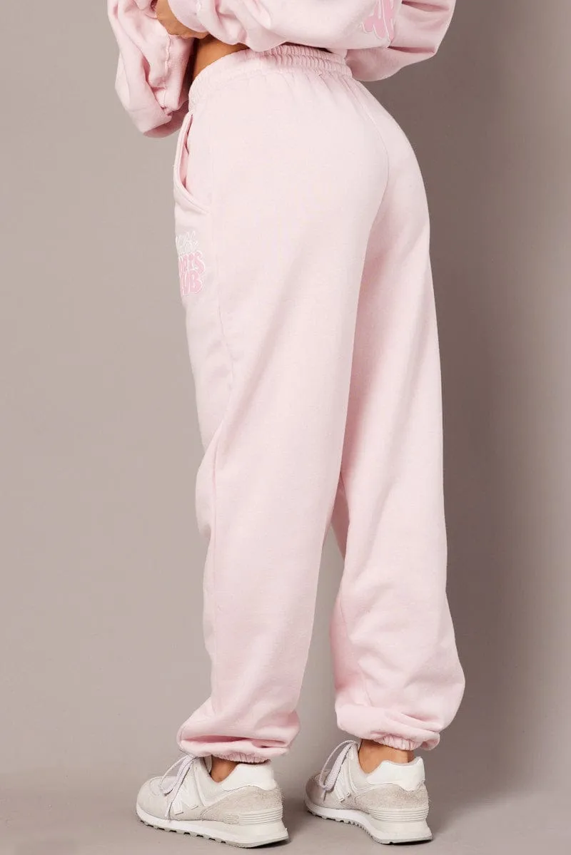 Pink Track Pants High Rise sold by Ally Fashion product image thumbnail 5