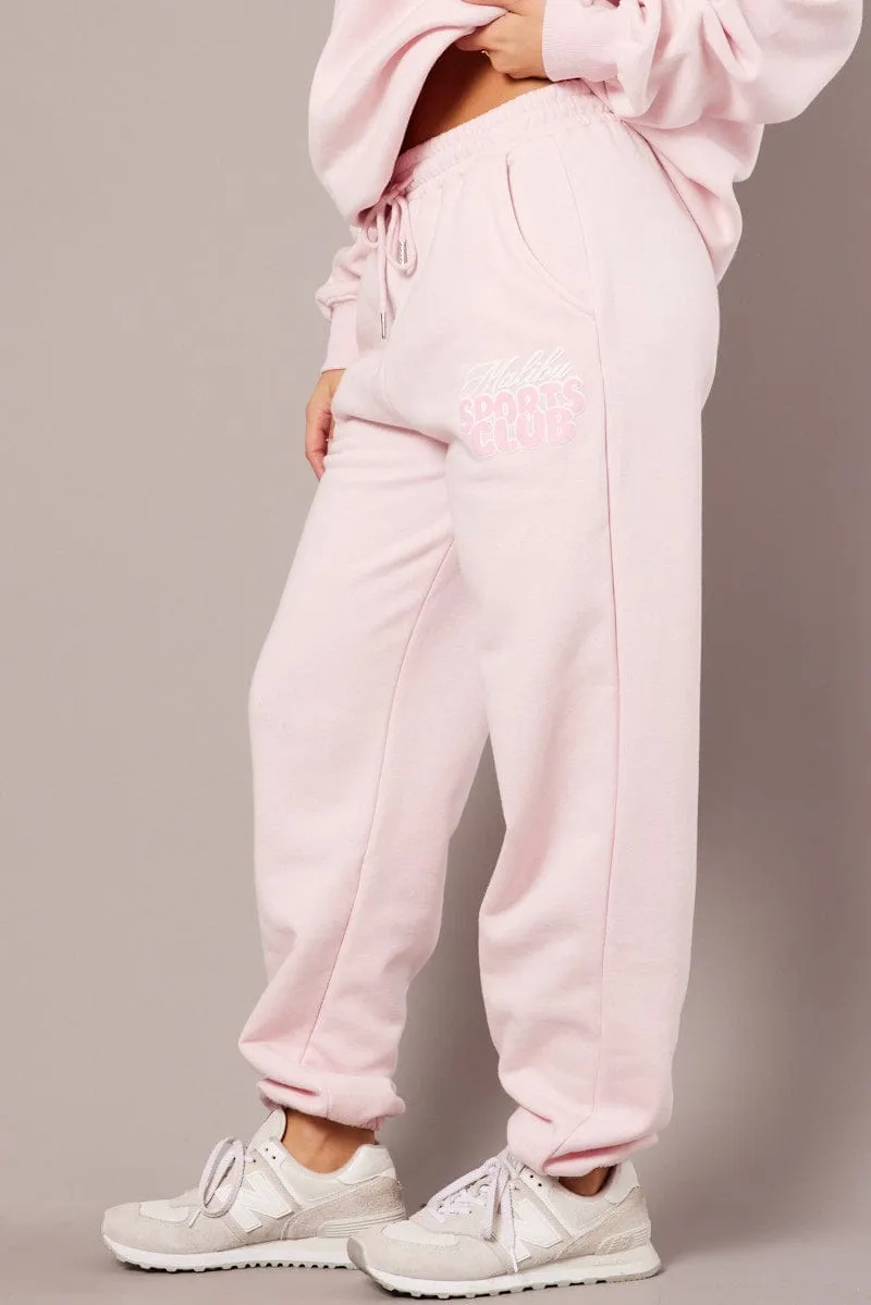 Pink Track Pants High Rise sold by Ally Fashion product image thumbnail 4