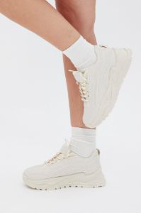 White Lace Up Chunky Sneakers Trainers sold by Ally Fashion