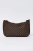 Brown Floral Print Detail Shoulder Bag sold by Ally Fashion