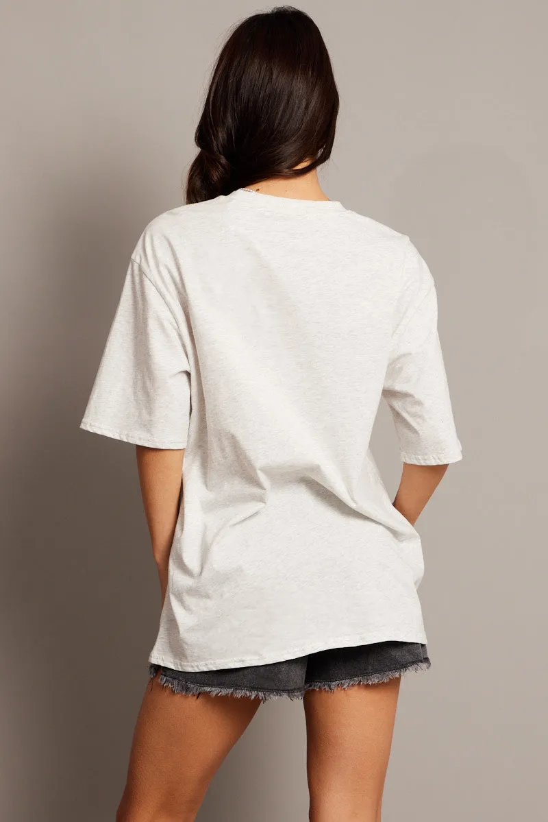 Grey Graphic Tee Short Sleeve sold by Ally Fashion product image thumbnail 5