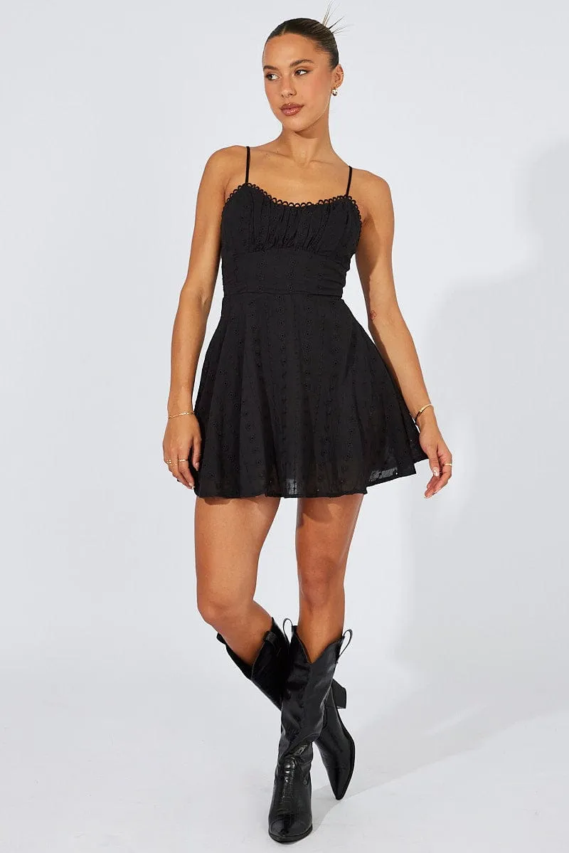 Black Fit And Flare Dress Mini Eyelet sold by Ally Fashion product image thumbnail 2