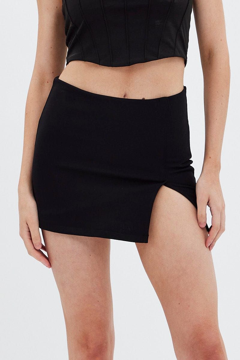 Black Slip Mini Skirt sold by Ally Fashion product image thumbnail 2