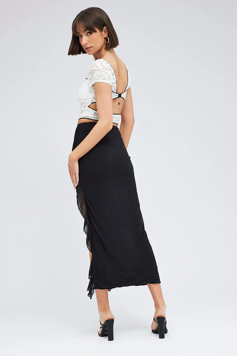 Black Maxi Skirt Front Split Mesh sold by Ally Fashion product image thumbnail 5