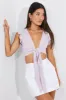 Purple Ruffle Top Tie Front sold by Ally Fashion