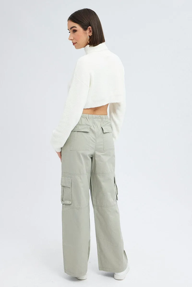 Grey Cargo Pants Wide Leg sold by Ally Fashion product image thumbnail 5