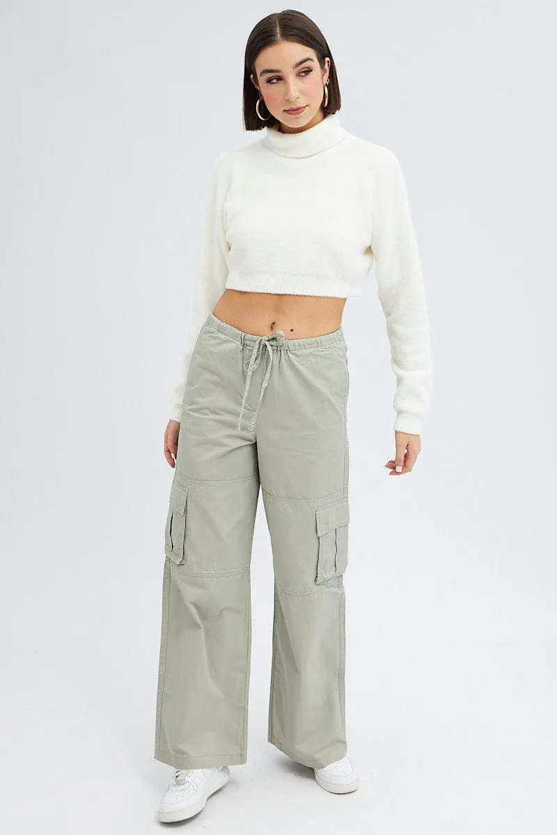 Grey Cargo Pants Wide Leg sold by Ally Fashion product image thumbnail 3