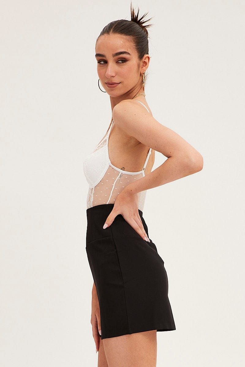 White Bodysuit Sleeveless Sweetheart Lace Jersey sold by Ally Fashion product image thumbnail 4