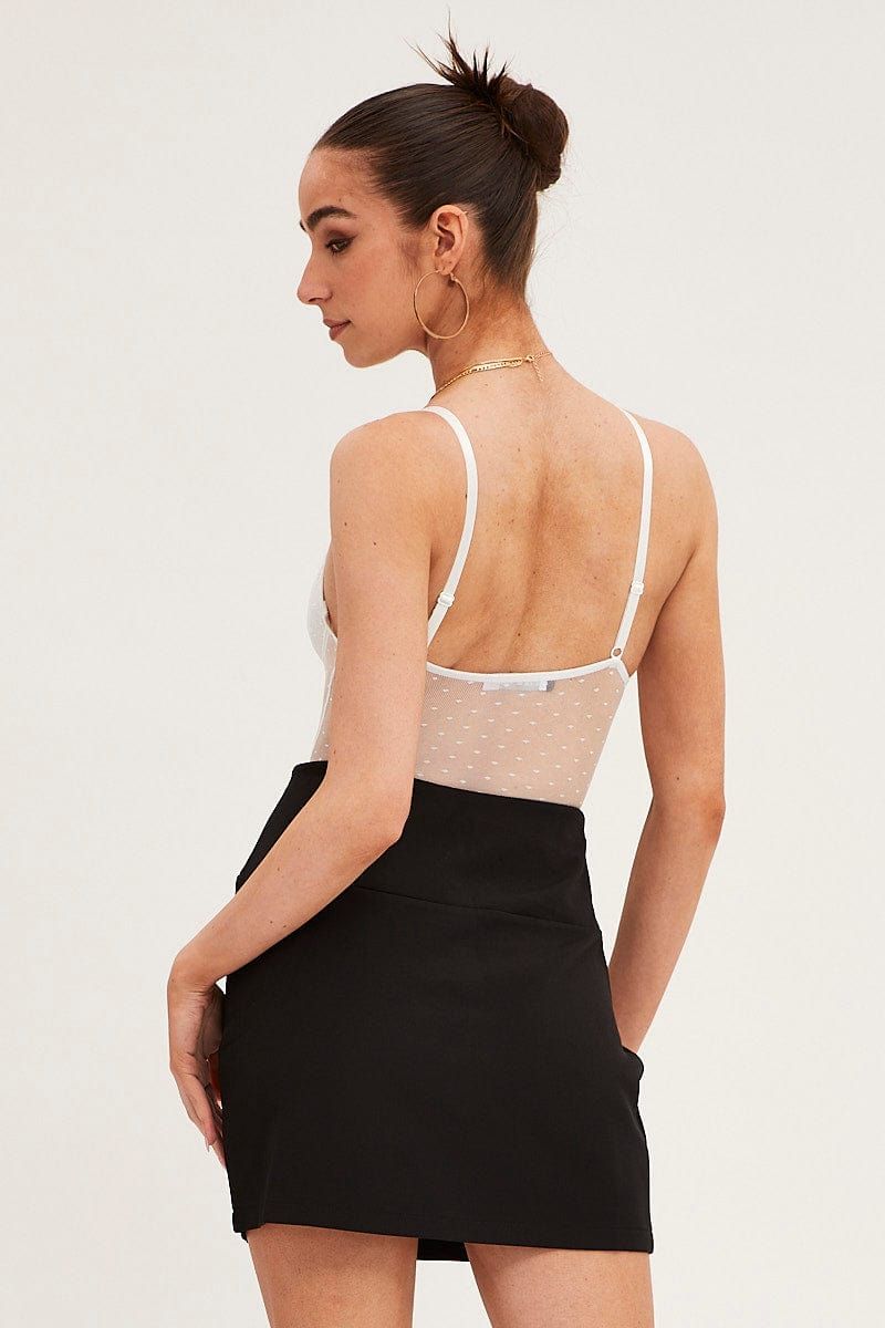 White Bodysuit Sleeveless Sweetheart Lace Jersey sold by Ally Fashion product image thumbnail 5