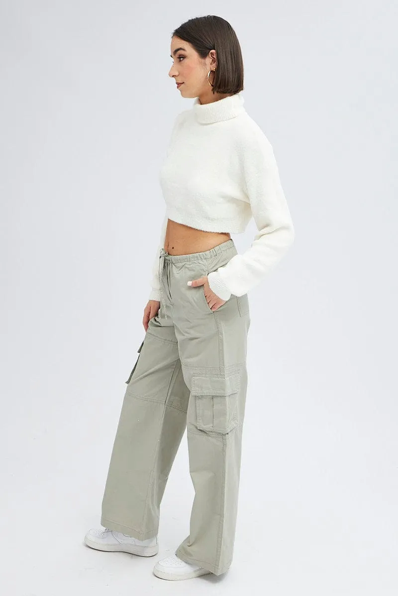 Grey Cargo Pants Wide Leg sold by Ally Fashion product image thumbnail 4