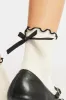 White Frill Socks with Bow sold by Ally Fashion