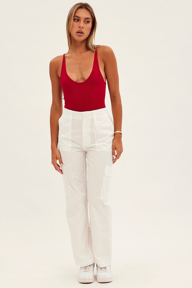 Red Bodysuit Scoop Neck Seamless sold by Ally Fashion product image thumbnail 4