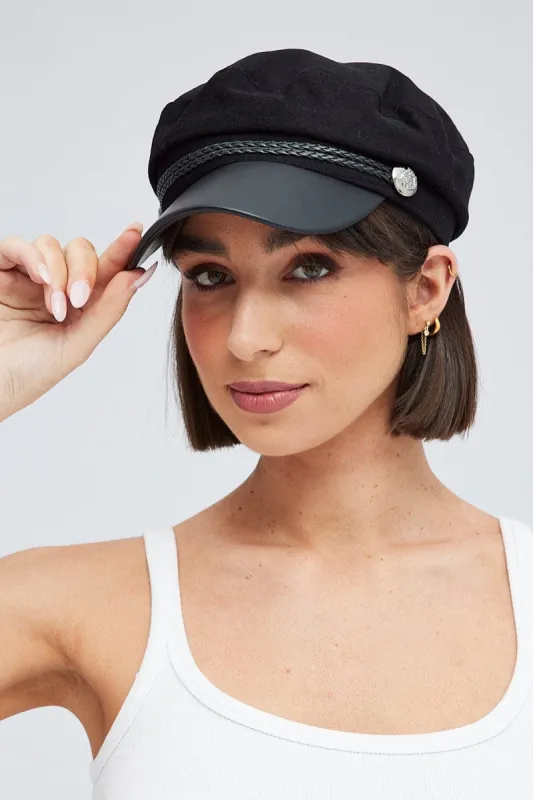 Black Baker Boy Hat sold by Ally Fashion