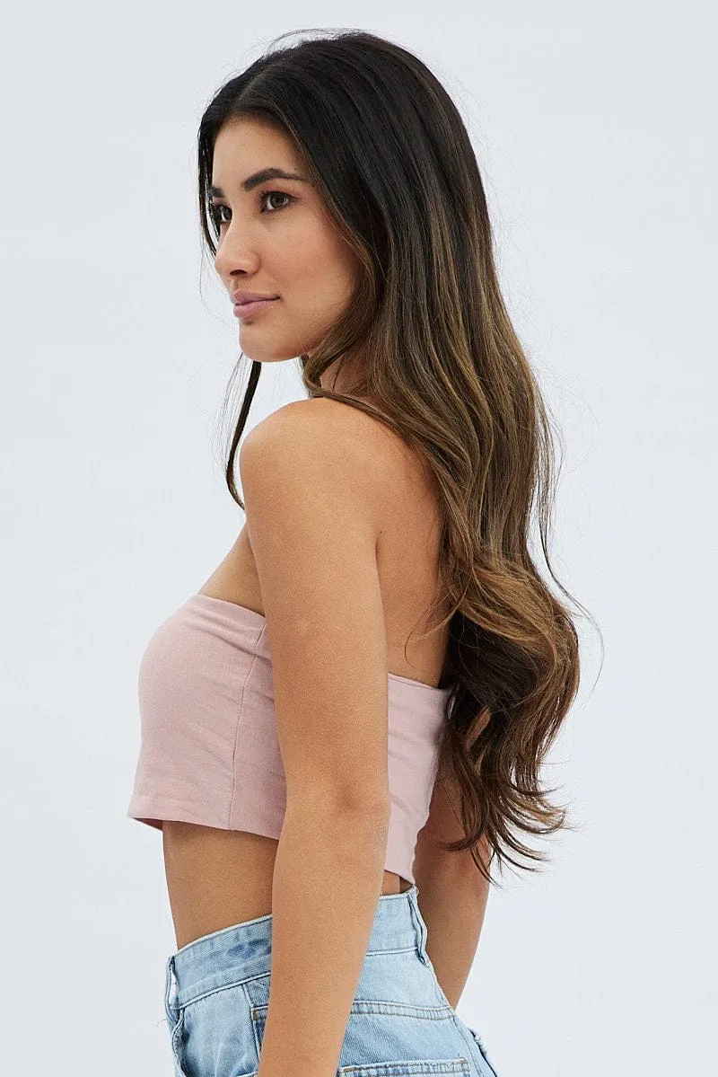 Pink One Shoulder Crop Top sold by Ally Fashion product image thumbnail 4